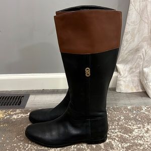 Cole Haan black and brown tall boots